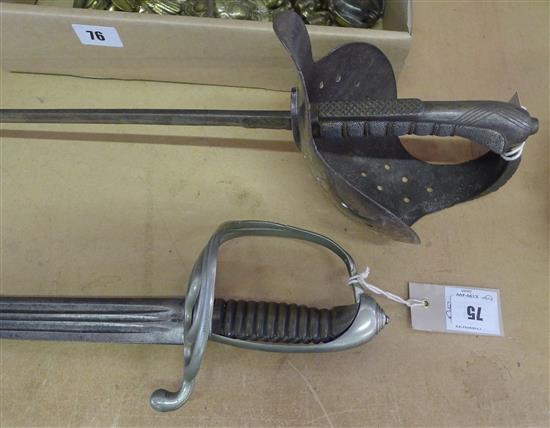 19th Century French cavalry sword & another sword(-)